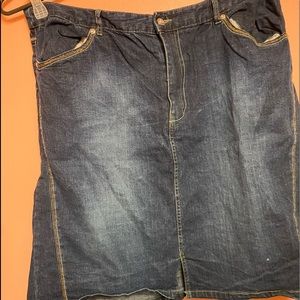 Plus Size Knee Length Jean Skirt 22